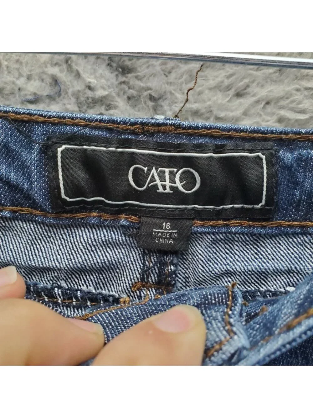 Cato Shorts Womens 16 Blue Denim Embellished Studded Capri *Read*